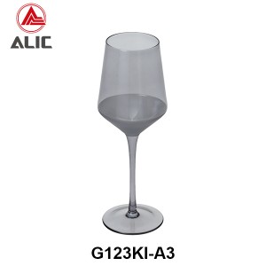 Lead Free High Quantity Hand Painted Smoky Color White Wine Glass Goblet  G123KI-A3 360ml