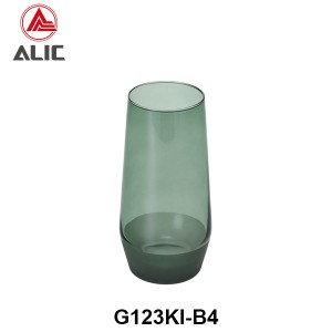 Lead Free High Quantity Hand Painted Pine Green Color Highball Glass Tumbler  G123KI-B4 500ml