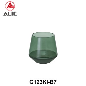 Lead Free High Quantity Hand Painted Pine Green Color DOF Glass Tumbler  G123KI-B7 250ml