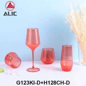 Lead Free High Quantity Hand Painted Orange Color White Wine Glass Goblet  G123KI-D3 360ml