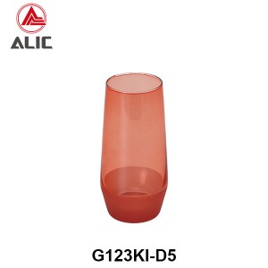 Lead Free High Quantity Hand Painted Orange Color Highball Glass Tumbler G123KI-D5 300ml