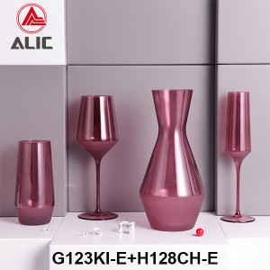 Lead Free High Quantity Hand Painted Purple Color Champagne Flute  G123KI-E1 180ml