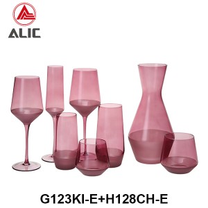 Lead Free High Quantity Hand Painted Purple Color Champagne Flute  G123KI-E1 180ml