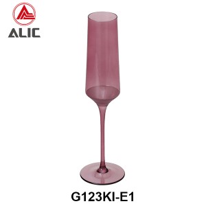 Lead Free High Quantity Hand Painted Purple Color Champagne Flute  G123KI-E1 180ml