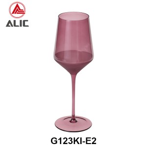 Lead Free High Quantity Hand Painted Purple Color Red Wine Glass Goblet  G123KI-E2 450ml