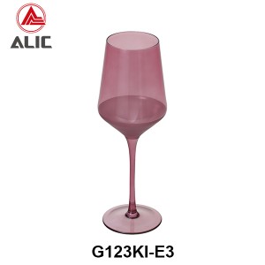 Lead Free High Quantity Hand Painted Purple Color White Wine Glass Goblet  G123KI-E3 360ml