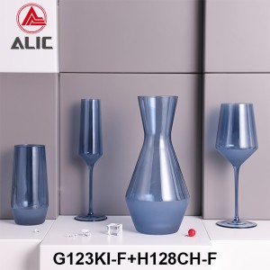 Lead Free High Quantity Hand Painted Blue Perennial Color Carafe H128CH-F 1400ml