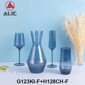 Lead Free High Quantity Hand Painted Blue Perennial Color Carafe H128CH-F 1400ml