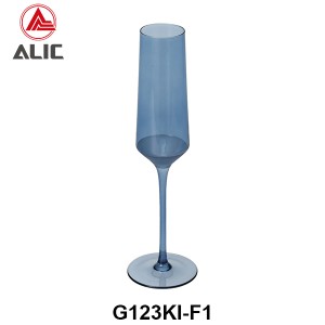 Lead Free High Quantity Hand Painted Blue Perennial Color Champagne Flute  G123KI-F1 180ml