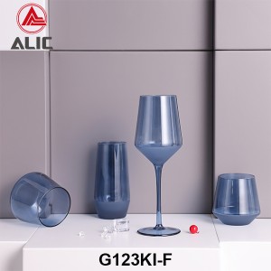 Lead Free High Quantity Hand Painted Blue Perennial Color DOF Glass Tumbler  G123KI-F7 250ml