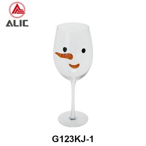 New Christmas style Hand Blown Red Wine Glass Goblet 540ml G123KJ-1 for gift and party