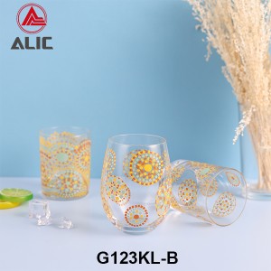 High Quality DOF Glass with mosaic style decal 250ml G123KL-B2