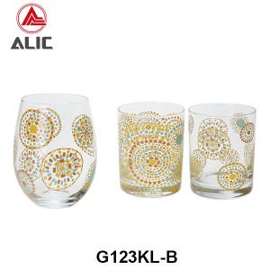 High Quality DOF Glass with mosaic style decal 250ml G123KL-B2