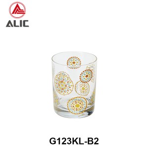 High Quality DOF Glass with mosaic style decal 250ml G123KL-B2