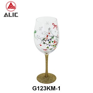 New Christmas style Hand Blown Red Wine Glass Goblet 510ml G123KM-1 for gift and party