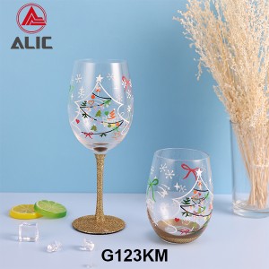 New Christmas style Hand Blown Red Wine Glass Goblet 510ml G123KM-1 for gift and party