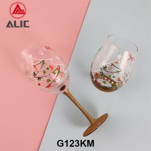 New Christmas style Hand Blown Red Wine Glass Goblet 510ml G123KM-1 for gift and party