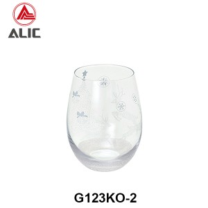 New Christmas style Hand Blown Stemless Wine Glass 480ml G123KO-2 for gift and party