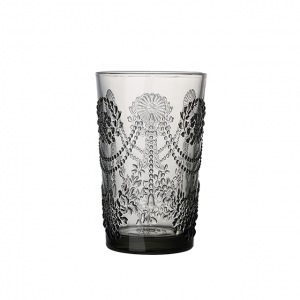 Fashion carved colored glass face tumbler grey color heigh tumbler JR2039-2HT