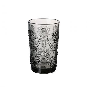 Fashion carved colored glass face tumbler grey color heigh tumbler JR2039-2HT