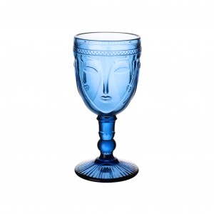 Fashion Easter colored glass face goblet deep blue colored glass JR2044-1B