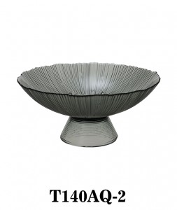 Handmade Luxury Glass Dessert  Bowl Cake Stand with Pedestal in Smoky color T140AQ for table/party/events several sizes available