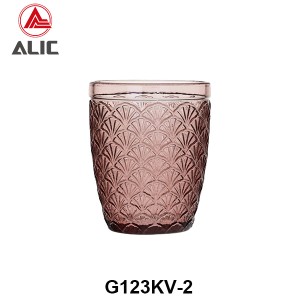 High Quality Patterned Glass Tumbler in various colors G123KV-2