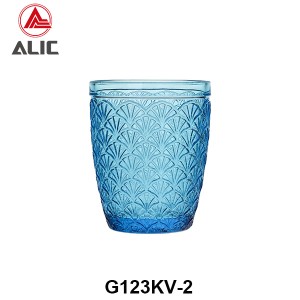 High Quality Patterned Glass Tumbler in various colors G123KV-2